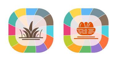 Grass and Eggs Icon vector