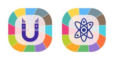 Atom and Magnet,attraction Icon vector