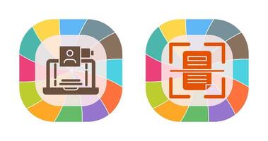 Video Call and Scan Icon vector