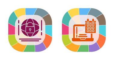 Internet Security and Calendar Icon vector