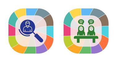 Magnifier and Meeting  Icon vector