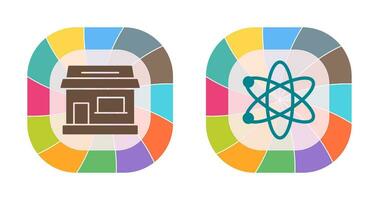 Shop and Atom Icon vector