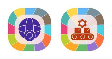 Earth and Conveyor Belt Icon vector