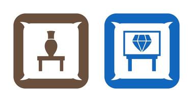 Vase Exhibit and Diamond Exhibit Icon vector