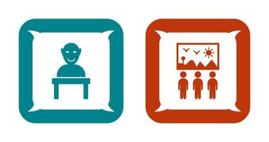 Human Sculpture and Viewing Icon vector