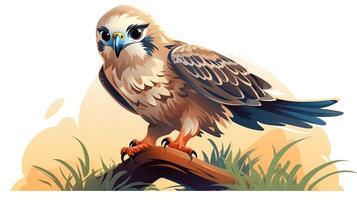 a cute little Falcon in vector style. Generative AI photo