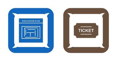 evacuación plan y Entradas icono vector