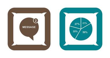 Message Bubbles and Pie Chart Icon vector