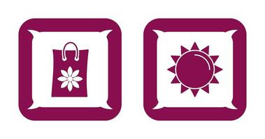 Pesticide Bags and Sun Icon vector