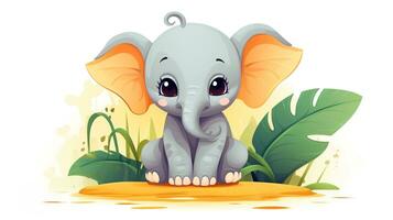 un linda pequeño elefante en vector estilo. generativo ai foto