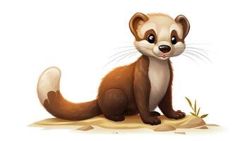 a cute little Ferret in vector style. Generative AI photo