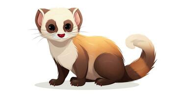 a cute little Ferret in vector style. Generative AI photo