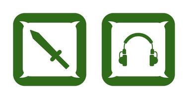 Headphones and Sword Icon vector