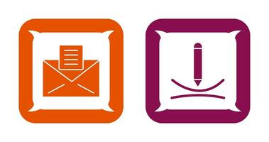 email documents and draw curve Icon vector