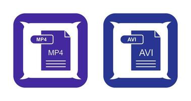 MP4 and AVI  Icon vector