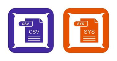 CSV and SYS Icon vector