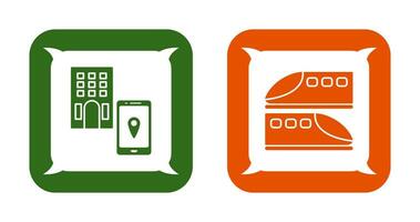 find hotel and train  Icon vector