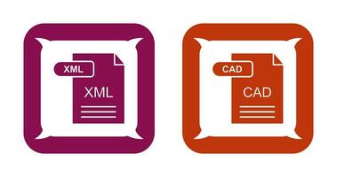 XML and CAD Icon vector