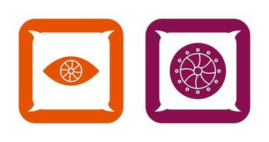 eye and optical diaphram Icon vector