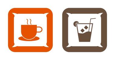 hot coffee and whiskey sour Icon vector