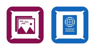 pictures and passport Icon vector