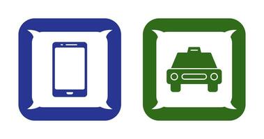 cell phone and cab  Icon vector