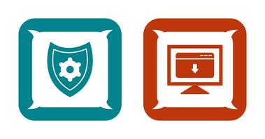 security settings and download webpage Icon vector