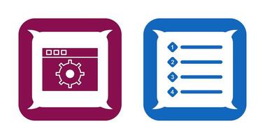 settings and numbered lists Icon vector