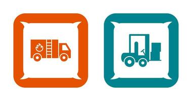 Fire Bridge and Forklifter Icon vector