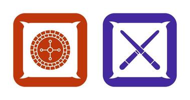 roulette and Pool cue  Icon vector