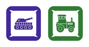 Tank and Tractor Icon vector