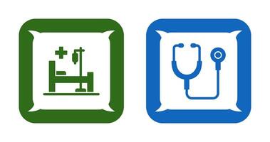 Stethoscope and Hospital Icon vector