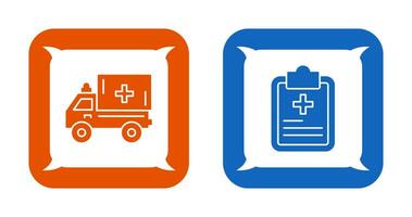 Ambulance and prescription Icon vector