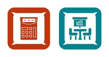 Calculator and meeting Icon vector