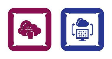 Cloud Computing and Cloud Coding Icon vector