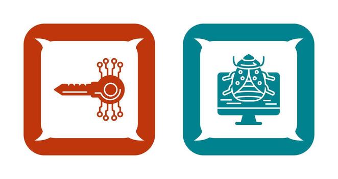 Key Code and Malware Icon vector