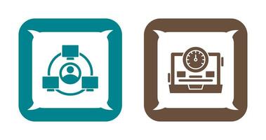 Network and Speedometer Icon vector