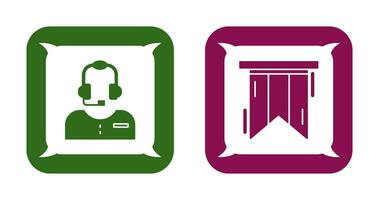 Customer Service and Bookmark Icon vector