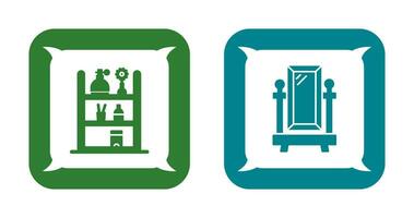 Shelf and Floor Mirror Icon vector