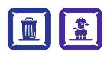 Trash Can and Laundary Icon vector