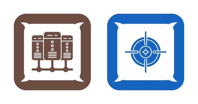servidor y objetivo icono vector