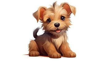 a cute little Dog in vector style. Generative AI photo