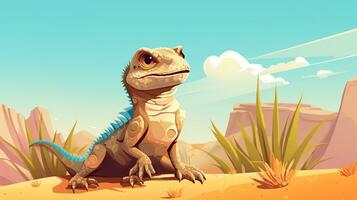 a cute little Desert Iguana in vector style. Generative AI photo