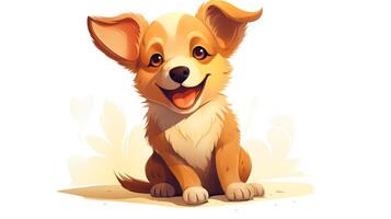 a cute little Dog in vector style. Generative AI photo