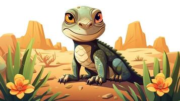 a cute little Desert Iguana in vector style. Generative AI photo