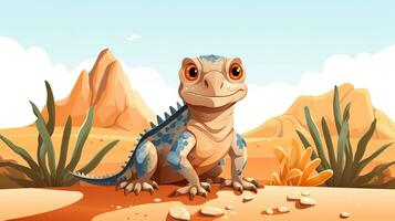 un linda pequeño Desierto iguana en vector estilo. generativo ai foto