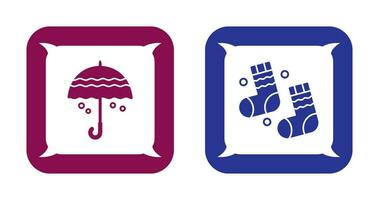 Umbrella and Winter Socks Icon vector