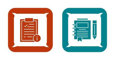 Info and Journal Icon vector