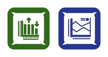 Spline Chart and Bar Graph Icon vector