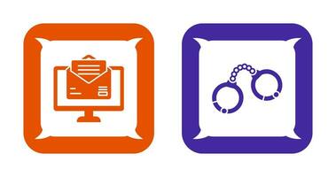 Mail and Handcuffs Icon vector